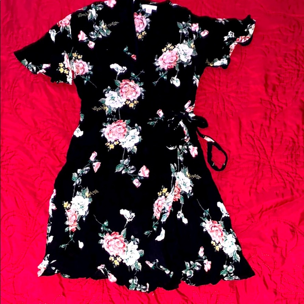 Black with flower print sundress